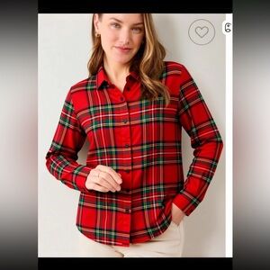 Pendleton wool Red Green Plaid Button Down Shirt 80 modal 20 wool S